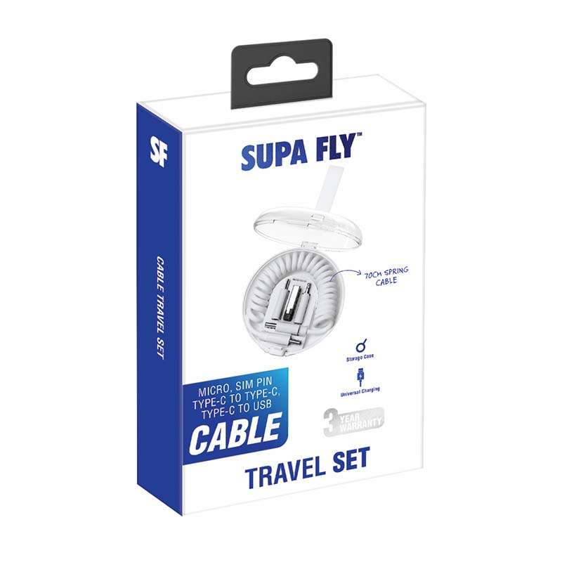 Supa Fly Travel Cable Set - White