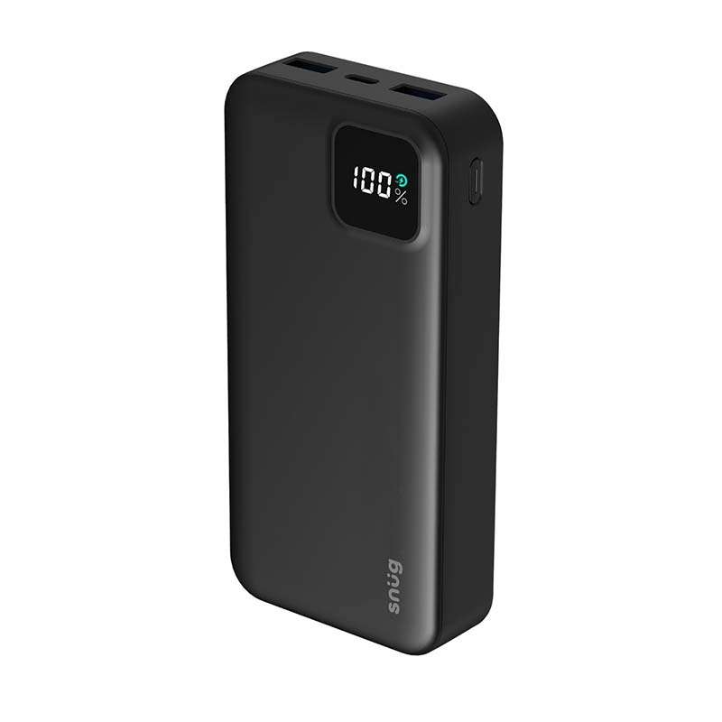 Snug 20000mAh Square Digital PD Powerbank - Black