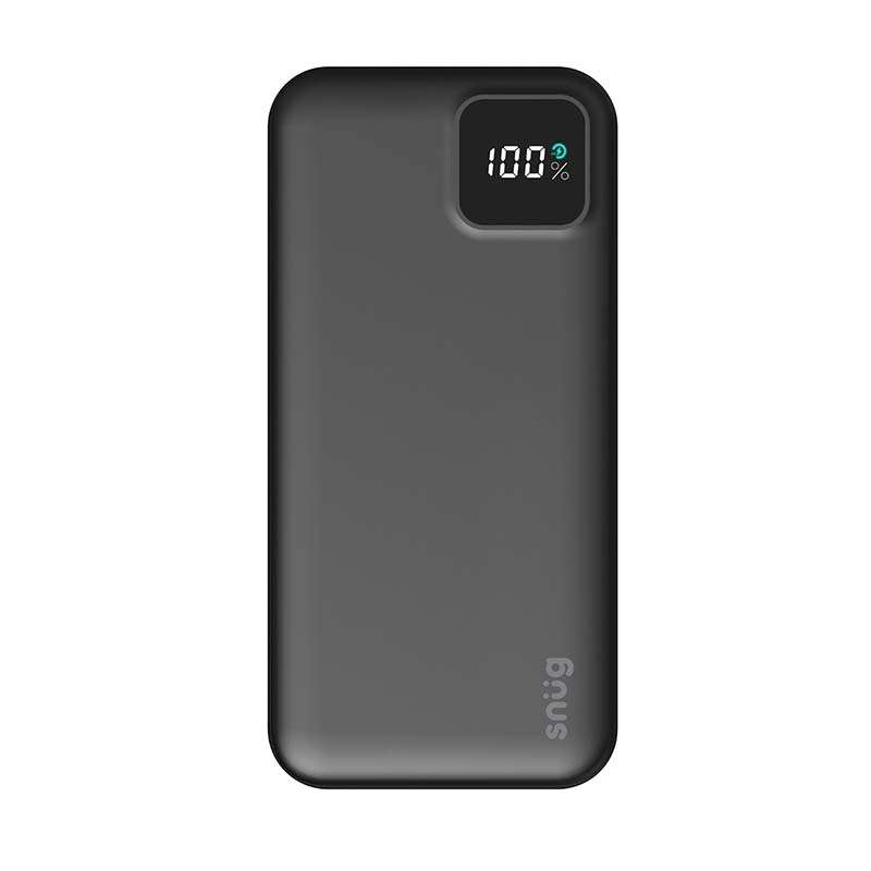 Snug 20000mAh Square Digital PD Powerbank - Black