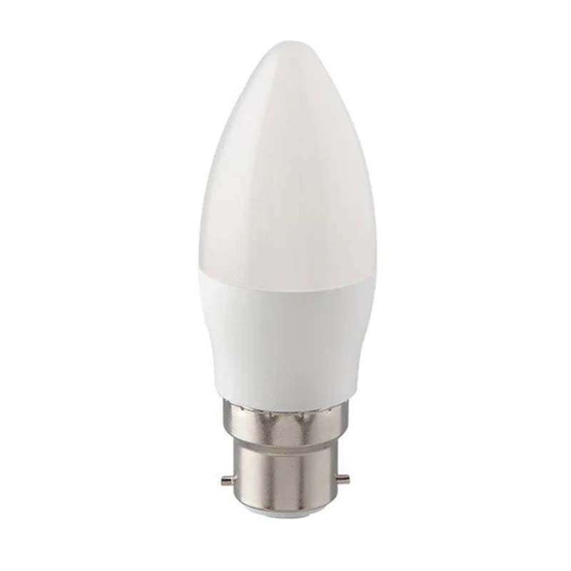Switched 5W Candle LED Light Bulb B22 - Warm White