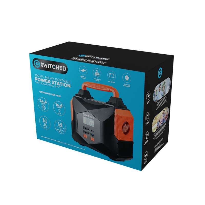 Switched 200W Portable Power Station (166.5WH)