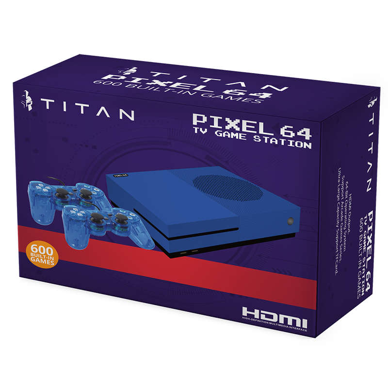 Titan Pixel 64 Retro Console - 600 Games in 1