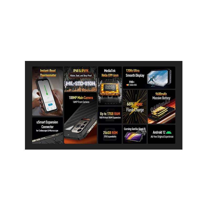 UleFone Power Armor 19 4G Rugged Smartphone 256GB - Black