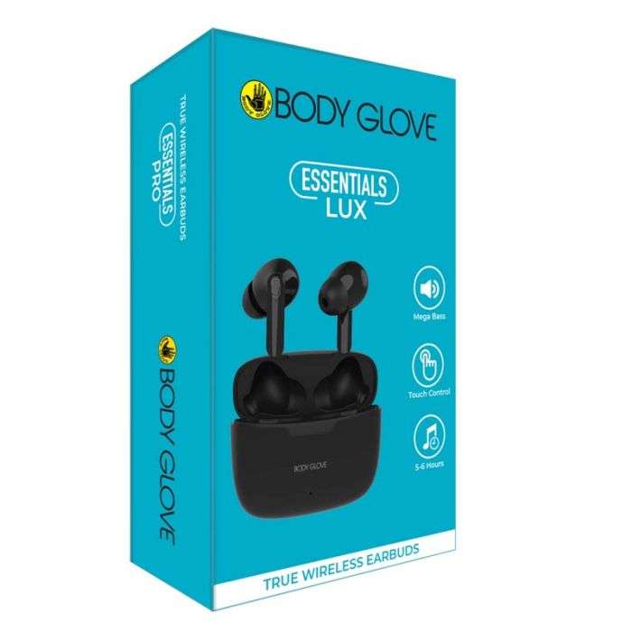 BODY GLOVE ESSENTIALS TWS WIRELESS EARBUDS LUX-BLACK