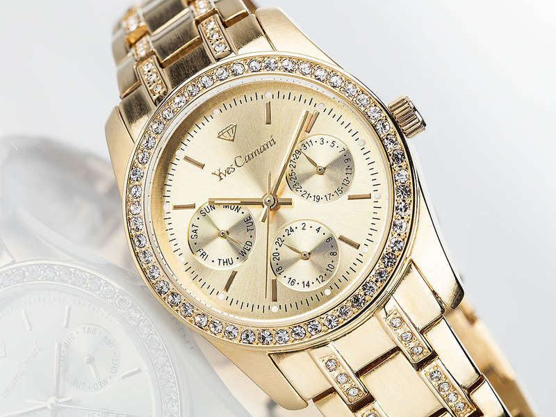 brand new!! YVES CAMANI Lady MIELLE Crystal Gold Pl. Watch *HIGH CLASS LUXURY*