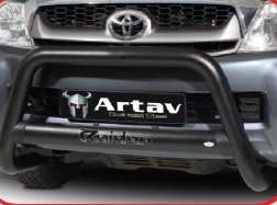 Toyota Hilux nudge bar Black stainless steel  with oval cross member (fits all models) Artav BS 8...