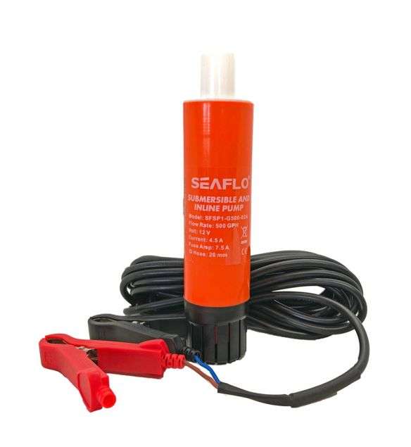 Seaflow Submersible Inline pump 500 GPH 12V
