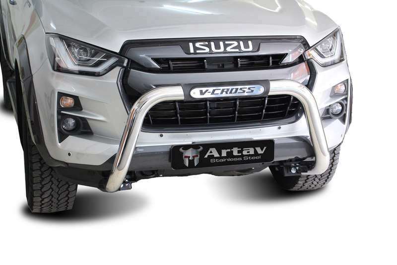 Isuzu Dmax Nudge Bar Gen 7 VCROSS Branded PDC  Stainless steel- Artav