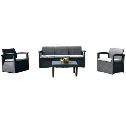 Table & Chair Set 4 or 5 Seater Grey