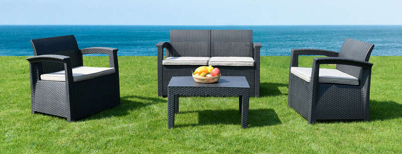 Table & Chair Set 4 or 5 Seater Grey