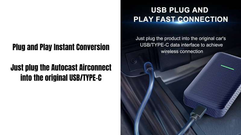 Autocast Air Connect (Carlink) Andriod Auto and Apple Car play wireless adapter