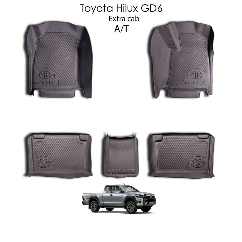 Toyota Hilux Rubber Moulded Mat set, Single, Double &amp; Club cab (Heavy Duty)
