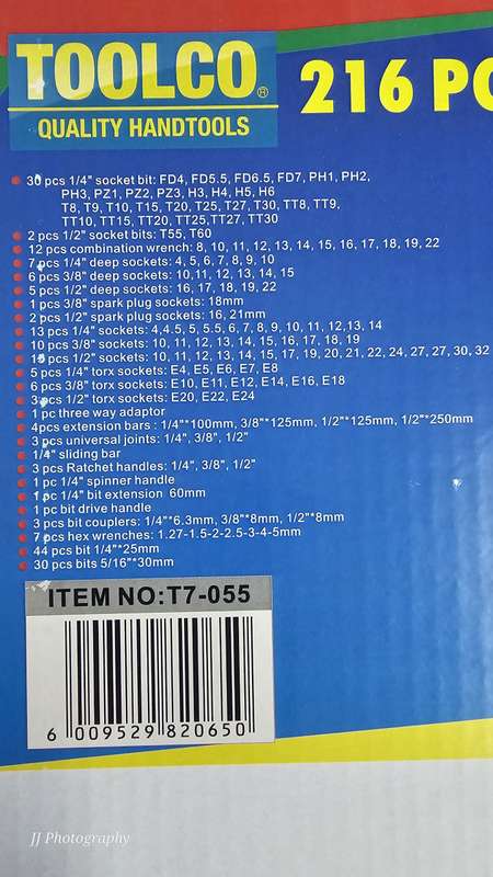 Tool kit 216 piece Tool set