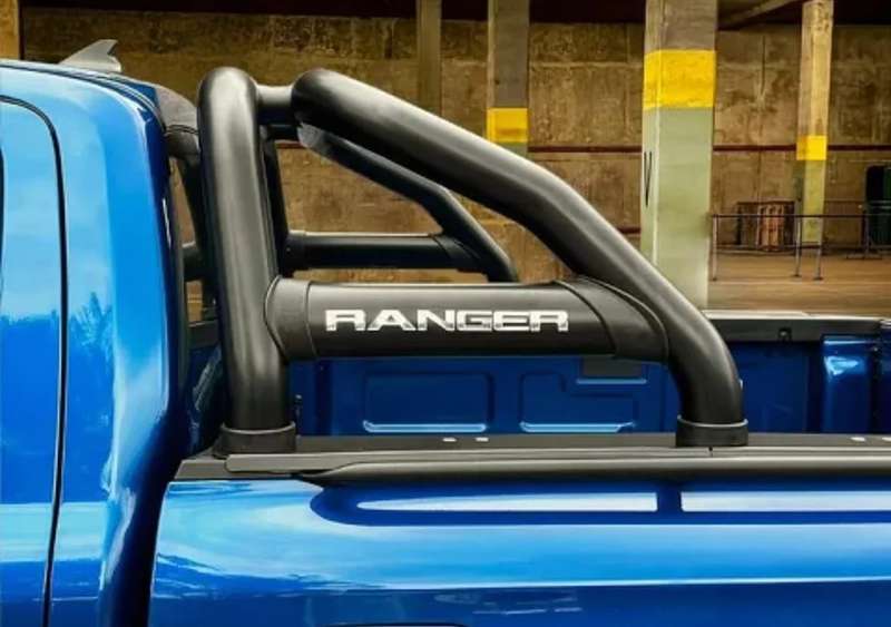 Ford Ranger Next Gen Sports Bar with Oval Side Tubes Black 2023+ Fits Double Cab & Super Cab Mode...