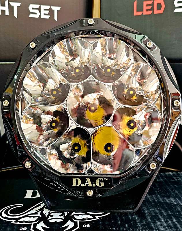 DAG LED Spot light 90watt 7 Inch set with covers and wiring harness