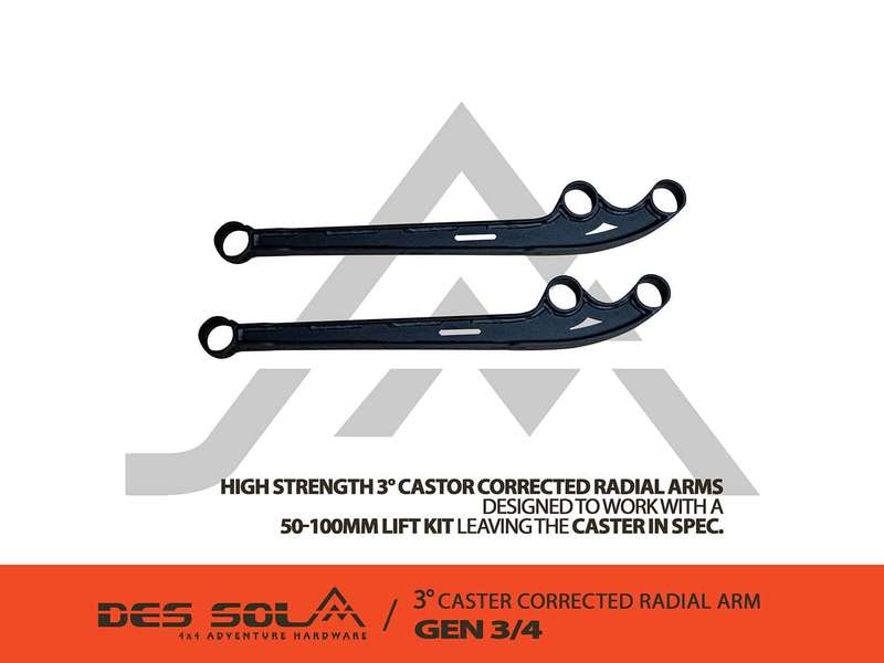 Des Sol Radial Arms OEM & 3° Castor Correction (Sold as pair ) Complete with bushes