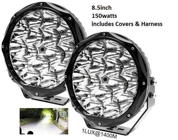 DAG LED Spot light 150watt 8.5 Inch set with covers and wiring harness