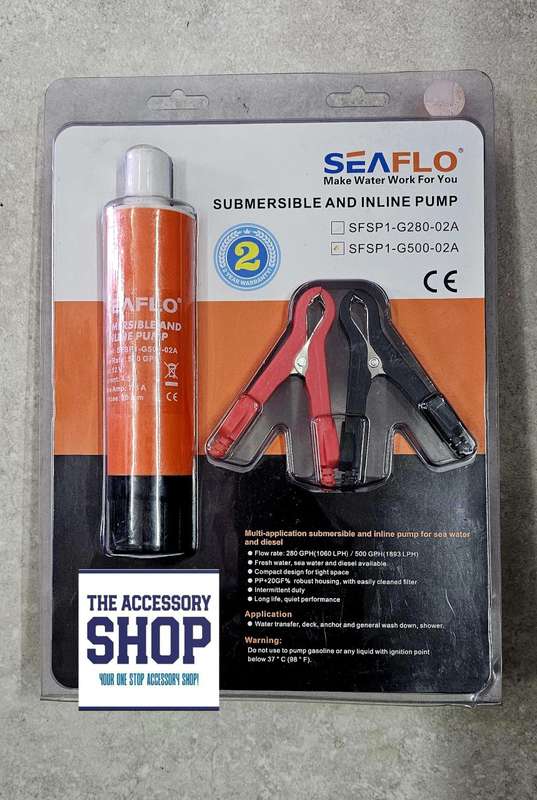 Seaflow Submersible Inline pump 500 GPH 12V