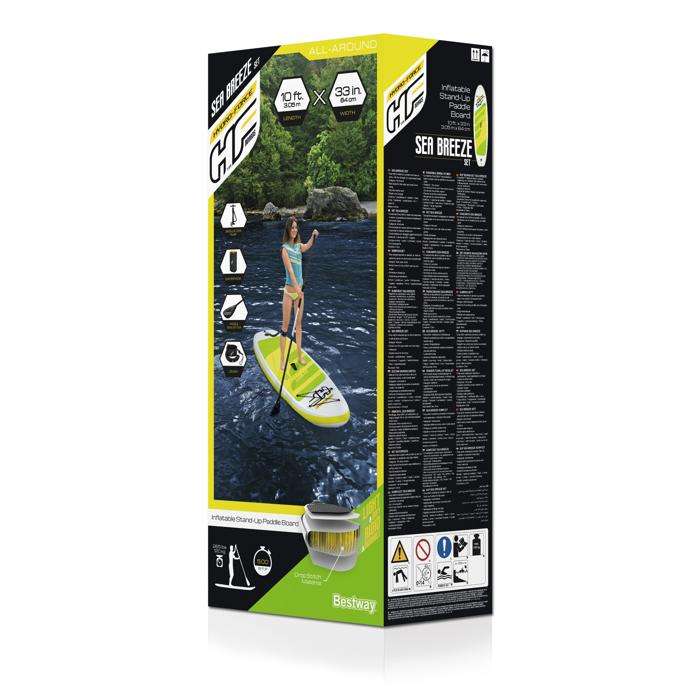 Hydro-Force Sea Breeze Inflatable Stand-Up Paddleboard 3.05m x 84cm x 12cm 120kg-Bestway