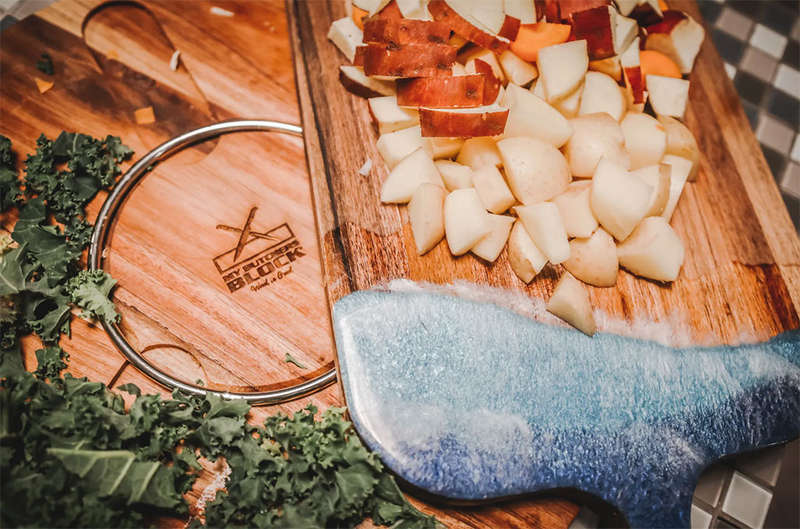 My Butchers Block Cheese Serving Board Large Resin Blue