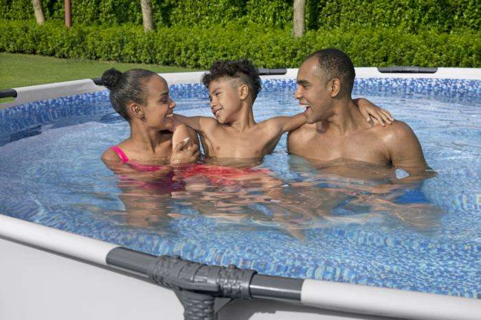 Round Frame Pool Set Grey, Pump, Filter 4.678L 3.05m x 76cm Bestway