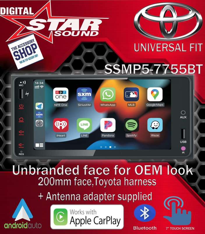 Starsound  Toyota Universal radio, Andriod auto, Apple car play with Bluetooth