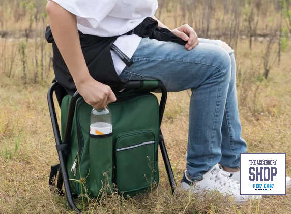 Camping Stool Chair 3 in 1 Cooler, Backpack and Stool (Grey in Colour)