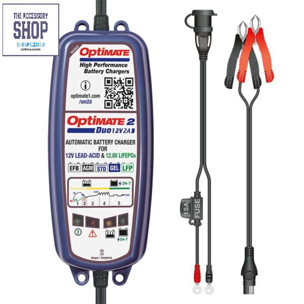 Optimate DUO 2,  5-step 12V / 12.8V 2A sealed battery maintainer / Charger