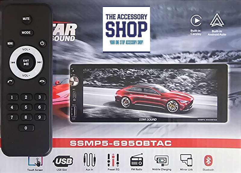 Starsound single din Apple car play Andriod Auto radio touch screen