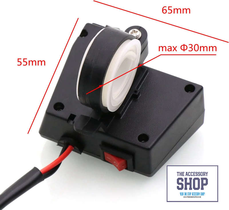 Motorcycle 3.1A USB charger with voltmeter Blue LED