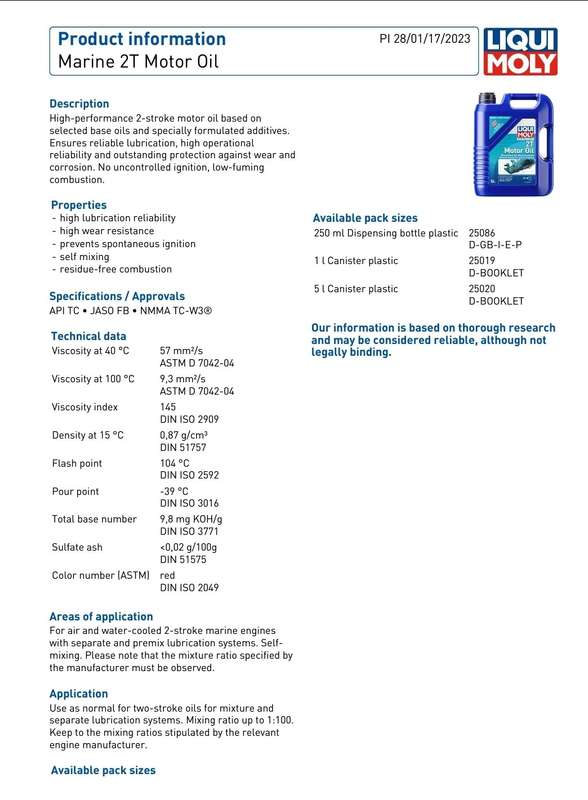 Marine 2 stroke Motor oil TC-W3
