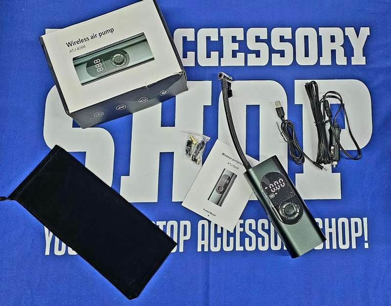 Air Compressor, wireless Handheld, light and power bank