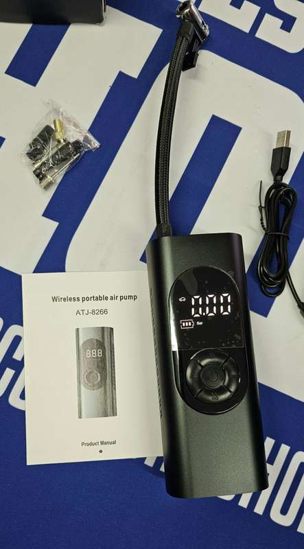 Air Compressor, wireless Handheld, light and power bank