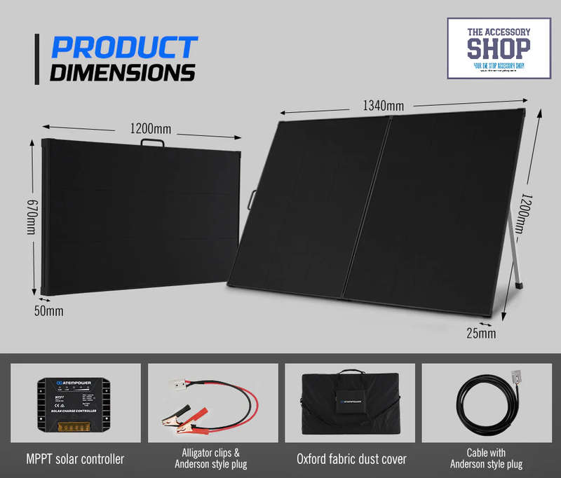 Solar Panel Kit  Atem Power 300W 12V Folding Mono Shingled ETFE Battery Charger