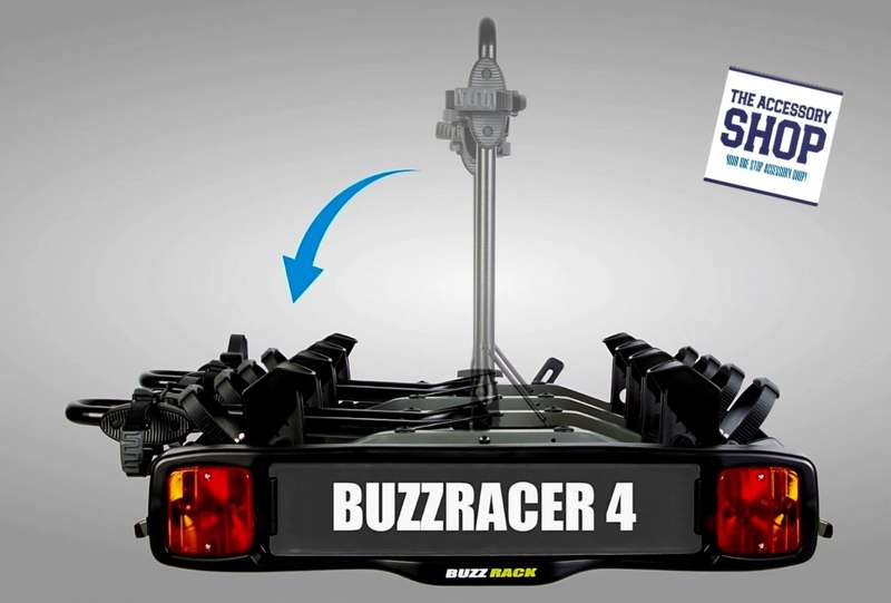 Bike Tow Ball Platform 4 Bike, Buzzrack BuzzRacer 4 Tilt