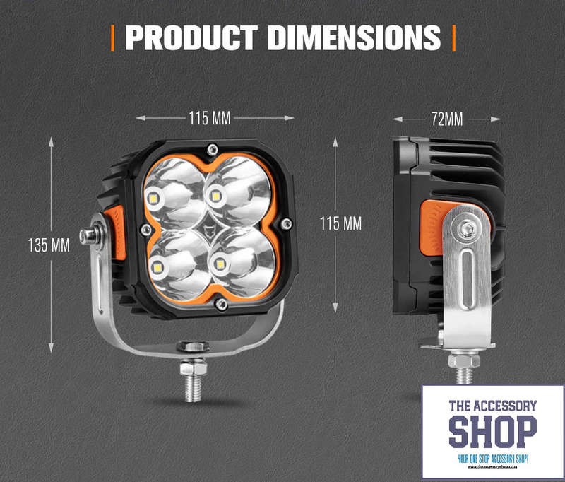 LIGHTFOX 5inch Cygnus Osram LED Pod Lights 1Lux@396m 7,053 Lumens (Pair )