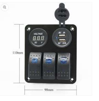 Switch Panel Marine Boat 12v 3 or 6 Gang Panel
