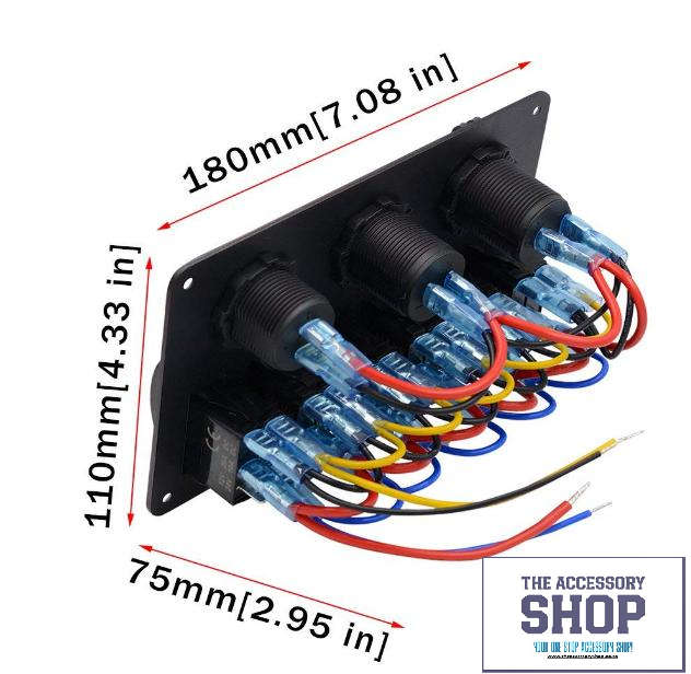 Switch Panel Marine Boat 12v 3 or 6 Gang Panel