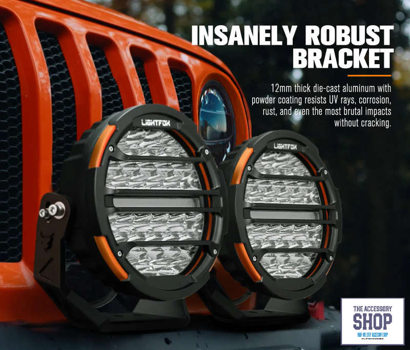 Lightfox Pair 9 inch Osram LED Driving Lights Round Spotlight Spot DRL Headlight