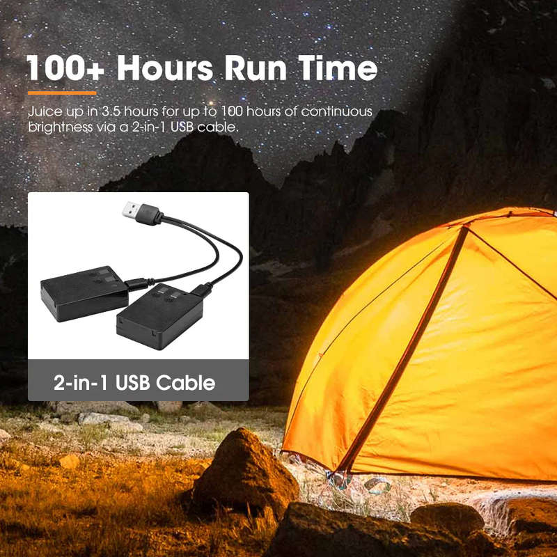 Camp Light  x2 Dual Colour LED Lantern with Inbuilt Lithium Battery- San Hima