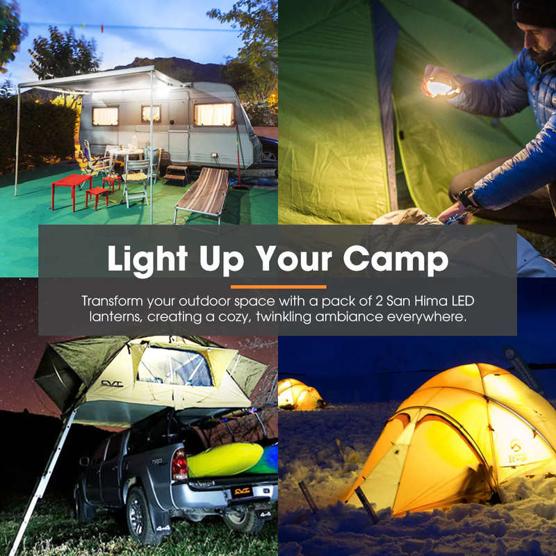 Camp Light  x2 Dual Colour LED Lantern with Inbuilt Lithium Battery- San Hima