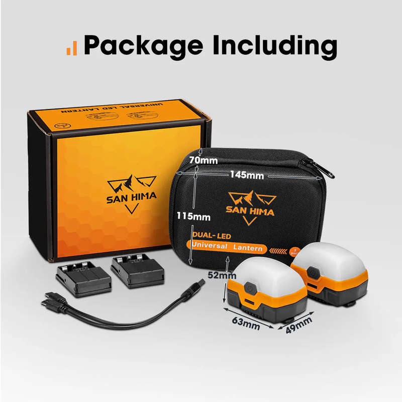 Camp Light  x2 Dual Colour LED Lantern with Inbuilt Lithium Battery- San Hima