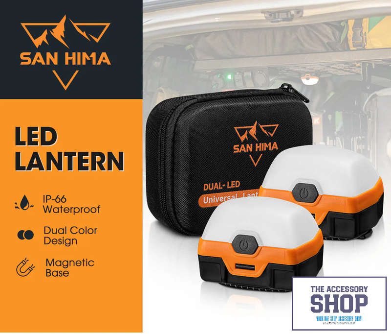 Camp Light  x2 Dual Colour LED Lantern with Inbuilt Lithium Battery- San Hima