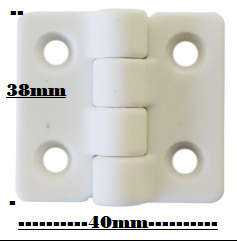 Door hinge white nylon Marine