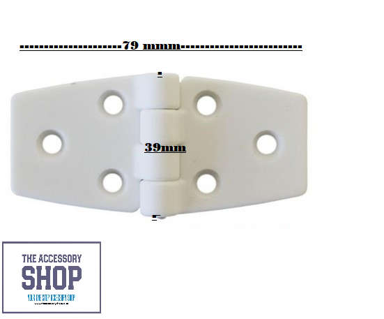 Door hinge white nylon Marine