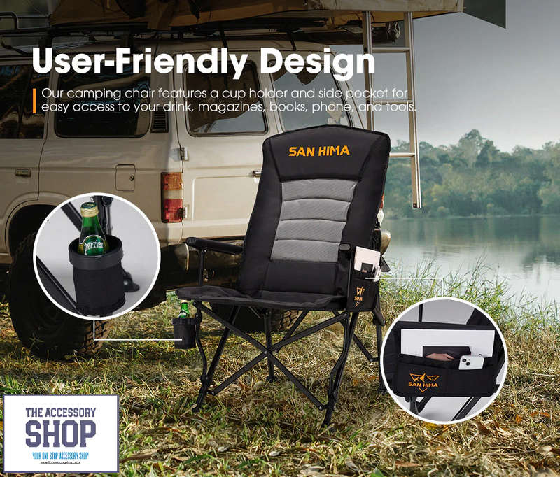 Camping Chair Luxury Folding Portable Thick Padding With Storage Bag- San Hima