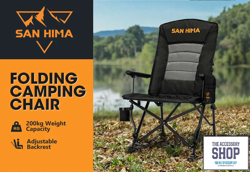Camping Chair Luxury Folding Portable Thick Padding With Storage Bag- San Hima