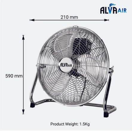 Fan Floor 50CM High Velocity Chrome - Alva