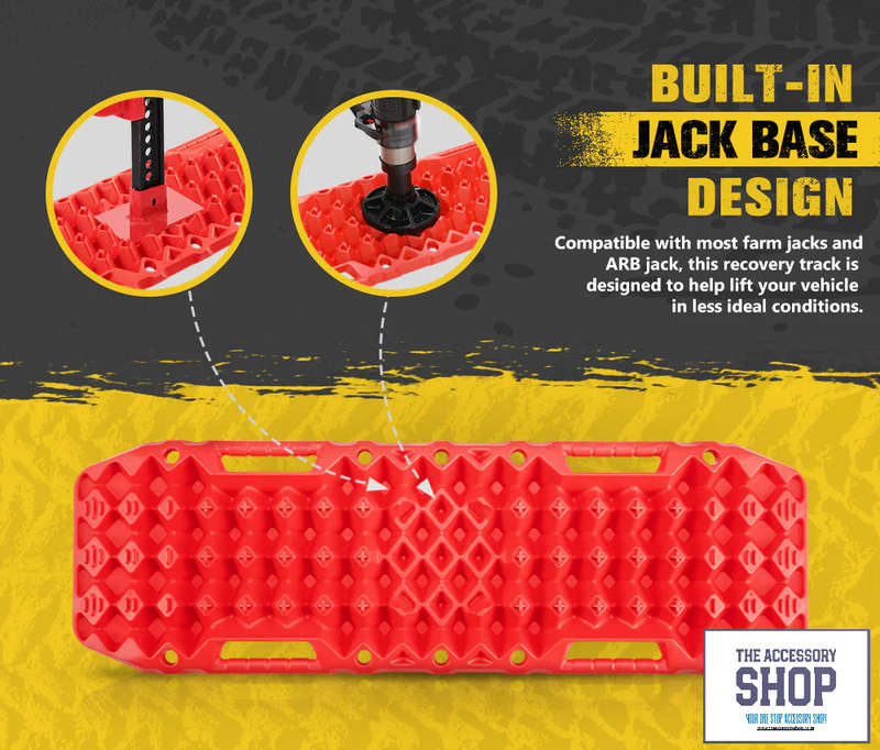 Recovery Tracks Sand Track with Jack Base 10Ton Red or Black (Pair)