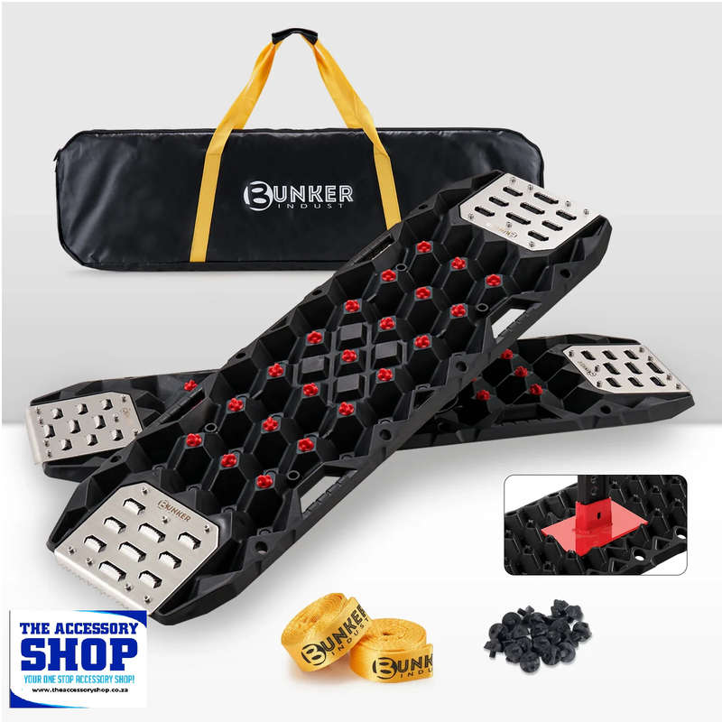 Recovery Sand Track with Replaceable Teeth & Steel Plate, 25 Ton Orange or Black (Pair)